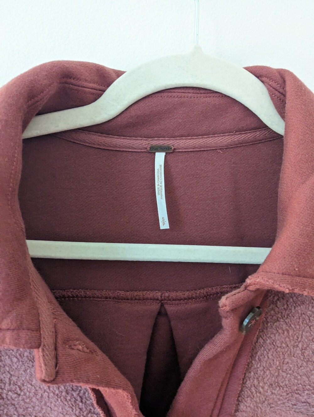 Free People Ruby Fleece Jacket In Burgundy - Picture 3 of 5